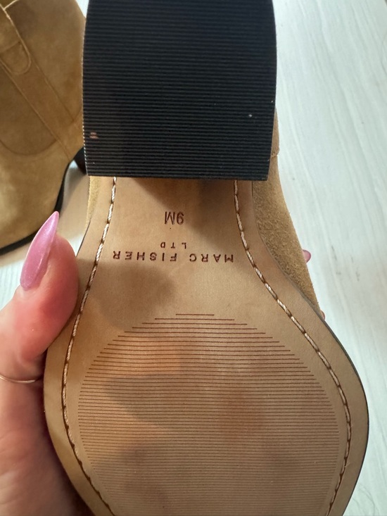 Marc Fisher Tan Suede Pointed Western Ankle Boots - Picture 6 of 6